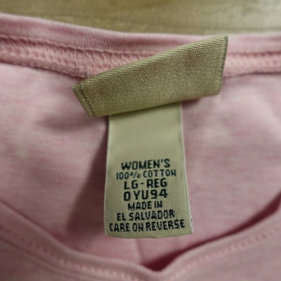 L.L. Bean Long Sleeve Tee Shirt Women's Large Pink - Picture 3 of 9